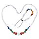 ARRICRAFT Natural & Synthetic Mixed Gemstone Round Beaded Necklace & Braided Bead Bracelet SJEW-AR0001-01-1