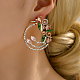 Boucles d'oreilles pendantes en laiton doré avec micro pavé de zircones cubiques ZW5903-1-2