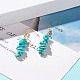Synthetic Turquoise Chip Beaded Dangle Earrings EJEW-JE04788-07-2
