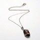 Ожерелья кулона из драгоценных камней со стразами из латуни NJEW-JN01188-2