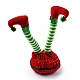 クリスマス布エルフ脚飾り  クリスマスパーティーの家のデスクトップの装飾用  ファイヤーブリック  120x140x290mm DJEW-M007-02B-2