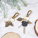 SUPERFINDINGS 2pcs 10.8cm Tiger with Leaf and Gourd Keychain Brass Keychain with Iron Key Rings Antique Bronze Feng Shui Gourd Tiger Keychain for Key Ring Handbag Tote Purse Backpack Bag KEYC-FH0001-06-3