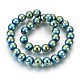 Electroplate Non-Magnetic Synthetic Hematite Beads Strands G-F585-C-12mm-3