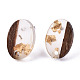 Transparent Resin & Walnut Wood Stud Earring Findings MAK-N032-004A-F01-2