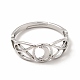 304 регулируемое кольцо в виде полумесяца из нержавеющей стали для женщин RJEW-B027-03P-2