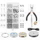 DIY Jewelry Making, with Jump Rings, Clasps, Pins, Earring Hooks, Iron Ends, Bails and Tools, Platinum, 13.5x7x3cm