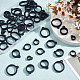 60pcs 6 Styles Anti-Lost Silicone Rubber Rings Holder Black Band Holder Not Lost Rubber Rings Lossproof Pendant Holder Lanyard Pendant Carrying Kit for Pens Protective Office Supplies SIL-DR0001-04-4