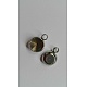 Weißen Chalzedon bib Halsketten mit Legierung cabochon Fassungen und silbernen Ton Ketten aus Messing STAS-F045-01-1
