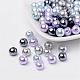 Mix perlati perline perla in vetro grigio-argento HY-X006-8mm-13-1