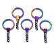 Regenbogenfarbene geteilte Schlüsselanhänger aus Legierung PALLOY-S180-229-NR-1