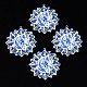 430ステンレス鋼ペンダント  スプレー塗装  エッチングされた金属装飾  花柄の花  ホワイト  46x44x0.3mm  穴：1.5mm STAS-T061-23-E04-1