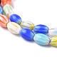 Oval Handmade Millefiori Glass Beads Strands LK-R004-85-3