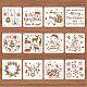 Large Plastic Reusable Drawing Painting Stencils Templates Sets DIY-WH0172-109-3