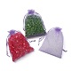オーガンジーバッグ巾着袋  リボン付き  紫色のメディア  18x13cm X-OP-R016-13x18cm-06-3