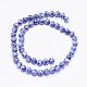 Brins de perles de jaspe de tache bleue naturelle G-F425-26-2