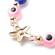 Плетеные браслеты из бисера со стразами и бисером из сплава сглаза и морской звезды для девочек и женщин BJEW-JB08740-05-5