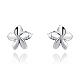 Flower Real Platinum Plated Fashion Eco-Friendly Alloy Micro Pave Cubic Zirconia Stud Earrings EJEW-AA00100-P-1