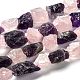 Fili di perle di quarzo rosa naturale grezzo grezzo e ametista G-J390-B03-1