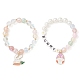 2 Uds. Conjunto de pulseras elásticas con cuentas de perlas de concha y vidrio con tema de Pascua de 2 estilos BJEW-TA00304-1