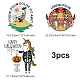 Creatcabin 3pcs 3 Stil Halloween Thema Pferd & Schädel Muster Haustierfolie mit Heißschmelzkleber Wärmeübertragungsfolie DIY-CN0001-42-3