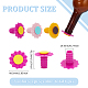 Benecreat 6 個 3 色シリコーンワインボトルストッパー  花の形  ミックスカラー  49.5x42.5mm  2個/カラー AJEW-BC0006-68-2