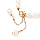 Natürliche kultivierte Süßwasserperlen Perlen Armbänder BJEW-JB05325-01-3