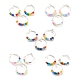 Вращающиеся кольца-манжеты с цветными стеклянными бусинами RJEW-JR00485-02-1