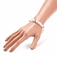 Weißes Acryl-Stretch-Armband mit gebogenem Rohr und ccb-Kunststoff für Damen BJEW-JB08126-01-3