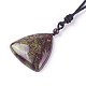 Adjustable Natural Indian Blood Stone Pendant Necklaces NJEW-A125-D03-2