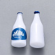 樹脂ビーズ  ステッカー付き  穴なし/ドリルなし  単語ミルク付き牛乳瓶 cosrbtie  藤紫色  24x10x9mm CRES-N022-34B-2