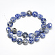 Fili di perle di diaspro macchia blu naturale G-S357-F06-2
