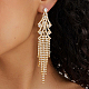Real 18K Gold Plated Brass Dangle Stud Earrings WY4704-2-2