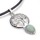 Natural & Synthetic Mixed Gemstone Pendant Necklaces NJEW-JN02187-M-3