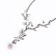 Tibetan Style Alloy Branch and Leaves Pendant Necklaces NJEW-JN00751-3