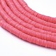Flat Round Eco-Friendly Handmade Polymer Clay Bead Spacers CLAY-R067-4.0mm-25-3