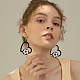 Fibloom 4 paio di orecchini pendenti a cuore in legno a tema sportivo in 4 stili da donna EJEW-FI0001-55-7