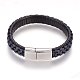 Braided Leather Cord Bracelets BJEW-F349-03P-01-3