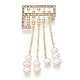 Abakus-Broschen mit natürlichen Perlen und Quasten für Damen JEWB-N001-12G-1