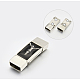Enamel Smooth 304 Stainless Steel Rectangle Magnetic Clasps STAS-E073-14B-1