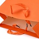 長方形の紙袋  ハンドル付き  ギフトバッグやショッピングバッグ用  レッドオレンジ  32x25x0.6cm CARB-F007-03E-5