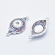 Eco-Friendly Brass Micro Pave Cubic Zirconia Links RB-I078-08-NR-3