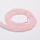 Facetadas de cuarzo natural rosa hebras de perlas redondas G-L437-12-6mm-2
