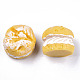 不透明樹脂デコデンカボション  模造食品  パン  ゴールド  23~24x20~21mm X-CRES-N022-104-2