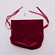Bolsas de terciopelo para joyería con cordón y perlas de imitación de plástico TP-CJC0001-03A-1
