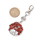 Бусины из натуральной красной яшмы и сплава с подвесками в виде дерева жизни HJEW-JM03128-07-3