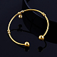 Beau design réel 18k plaqué or en laiton charme couple manchette bracelet BJEW-EE0001-06-3