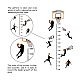 塩ビ高さ成長チャートウォールステッカー  定規の高さを測定する子供向け  バスケットボール選手  ブラック  900x290mm  2枚/セット DIY-WH0232-020-3