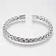 Bracelets manchettes bracelets jonc avec boule en 304 acier inoxydable BJEW-H570-27P-1