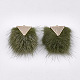 Décorations pendantes de pompon en fausse fourrure de vison FIND-S302-05G-2