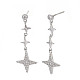 Star Long Dangle Stud Earrings EJEW-S199-24P-NF-2